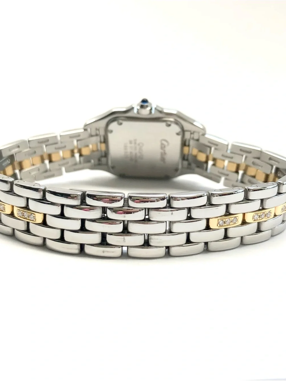 CARTIER PANTHERE Quartz 23mm 1 Row Gold 0.69TCW Diamond Watch Cream Dial